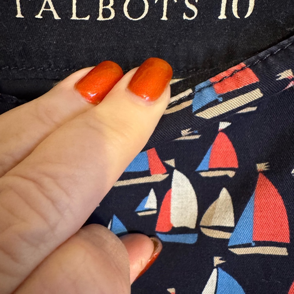 Talbot's Navy Sailboat-Print Shorts Size: 10 #H - Picture 6 of 8